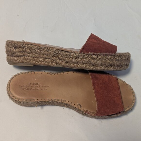 Naguisa Mediterranean Shoe Espadrille Leather Slip On Slide Anthropologie Sandal - Picture 9 of 9